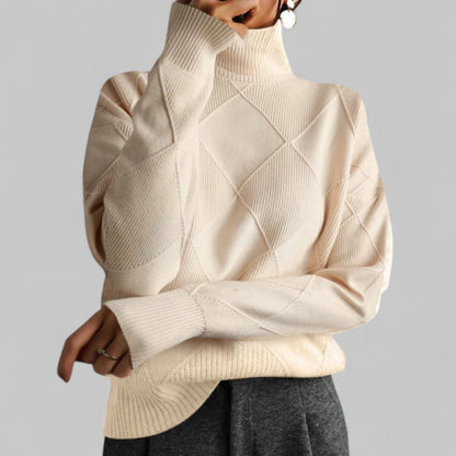 Pull Femme Grande Taille Hiver avec Col Roulé