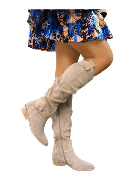 Bottes Femmes Daim Noir Hiver Classiques - PanierRoyale