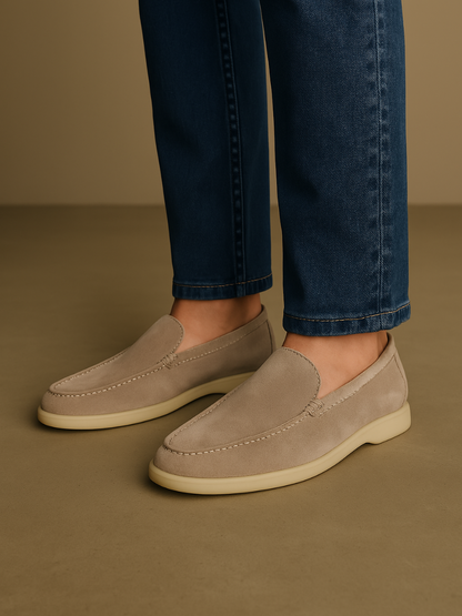 Mocassin Homme Cuir Beige Élégant