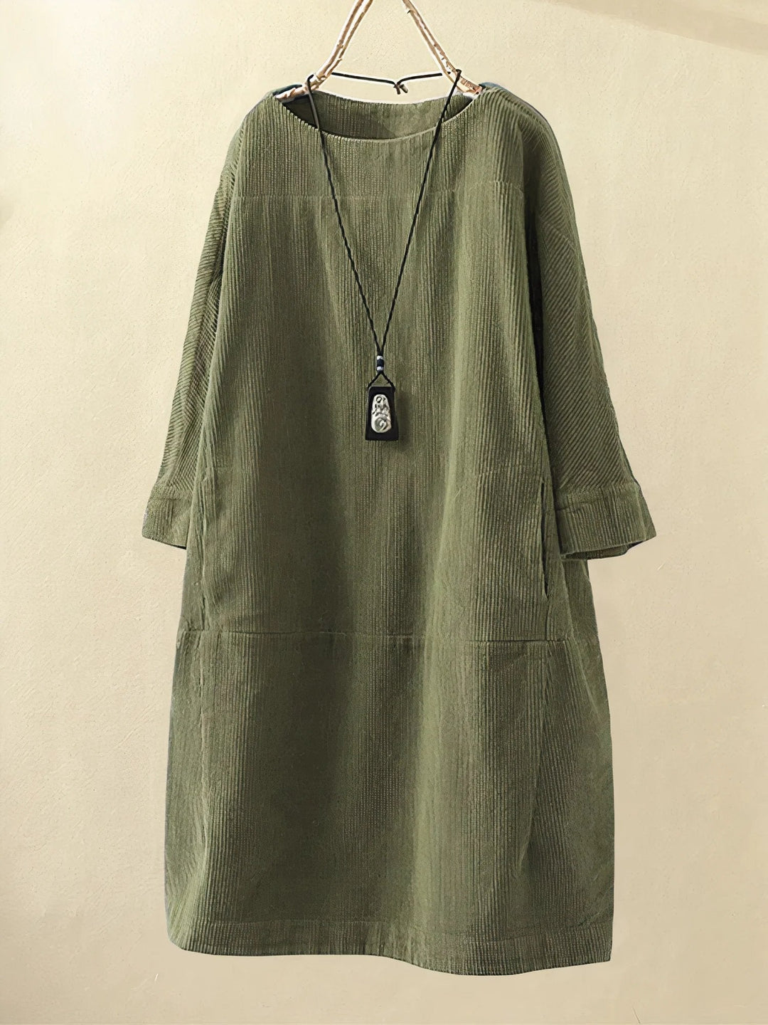 Robe Femme Hiver en Velours Vert Émeraude Manches Longues - PanierRoyale