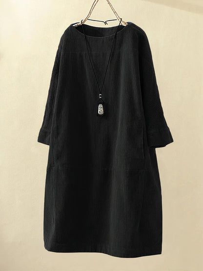 Robe Femme Hiver en Velours Vert Émeraude Manches Longues