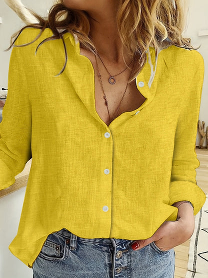 Chemisier Femme Marine Manches Longues Élégant