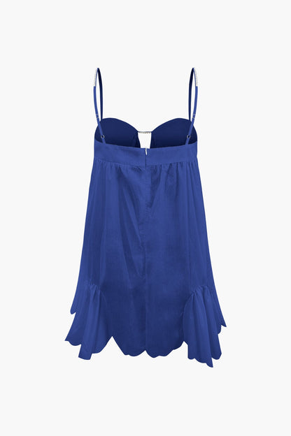 Robe Cocktail Féminine avec Bretelles Strass pour Soirée