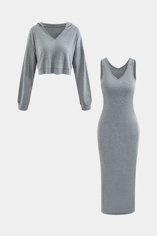 Ensemble Décontracté Hoodie et Jupe Midi - BerlinGlamour