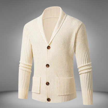 Cardigan épais doux avec manches longues et poches avant