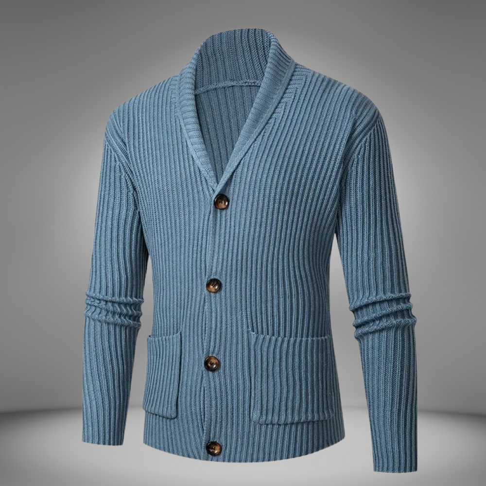 Cardigan épais doux avec manches longues et poches avant