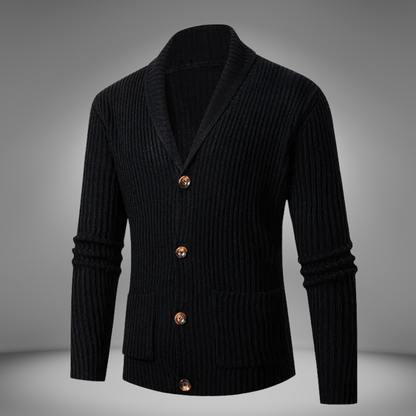 Cardigan épais doux avec manches longues et poches avant
