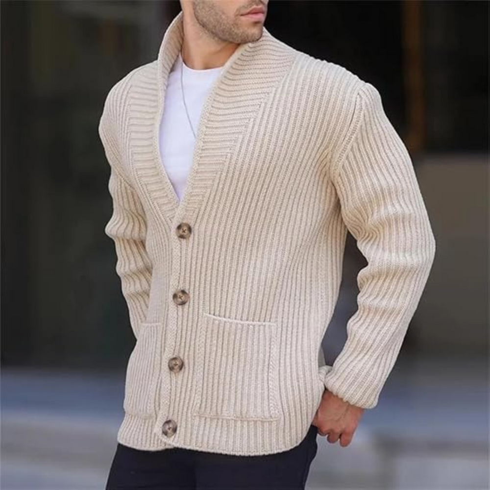 Cardigan épais doux avec manches longues et poches avant - PanierRoyale
