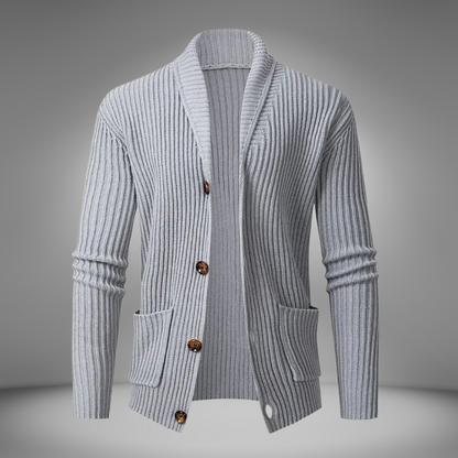 Cardigan épais doux avec manches longues et poches avant