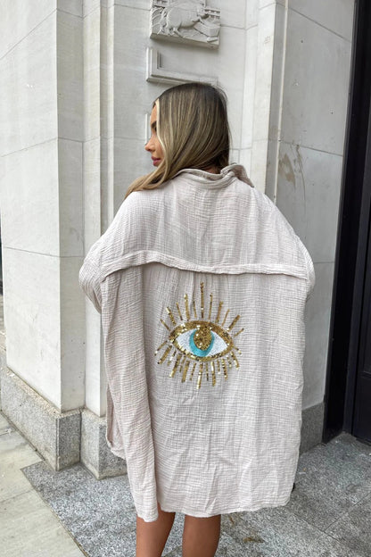 Kimono Femme Léger Décontracté avec Fleurs Brodées pour Été - PanierRoyale