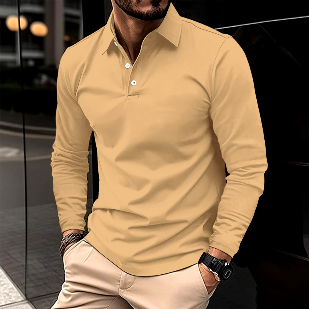 Chemise Polo Manche Longue Classique Homme