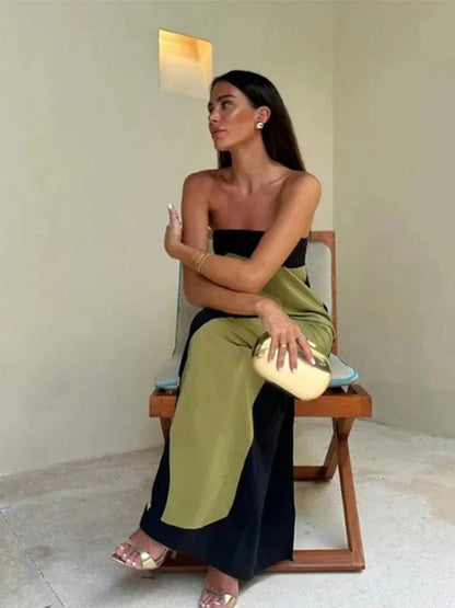 OrchidéeNoire™ – Robe Longue Femme Élégante avec Imprimé Abstrait Tendance-2