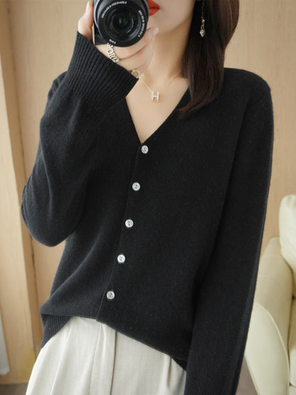 Cardigan Oversize En Cachemire À Boutons Pour Femme | Manches Longues