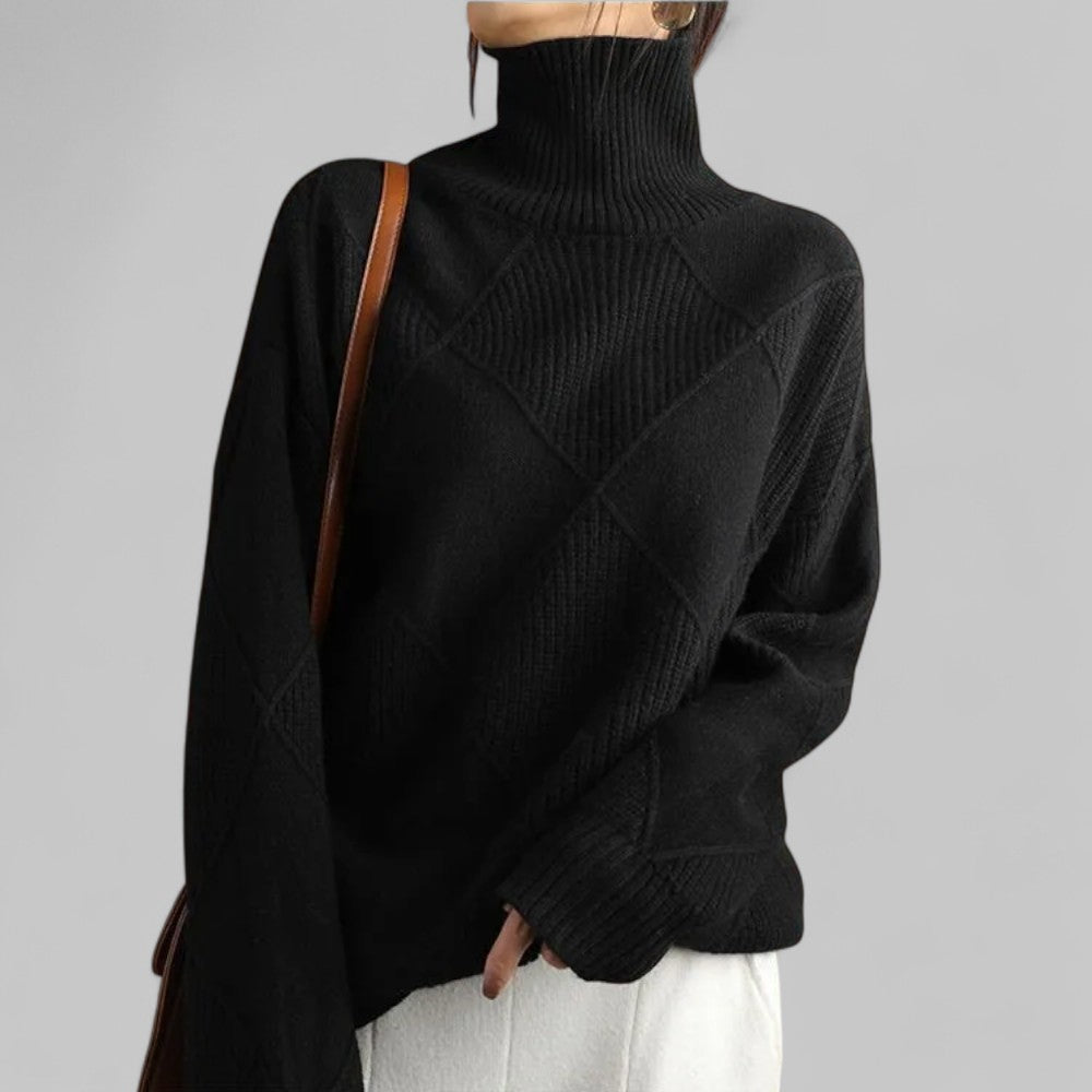 Pull Femme Grande Taille Hiver avec Col Roulé - BerlinGlamour