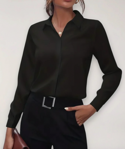 Blouse Féminine Taille Haute pour Travail avec Boutons