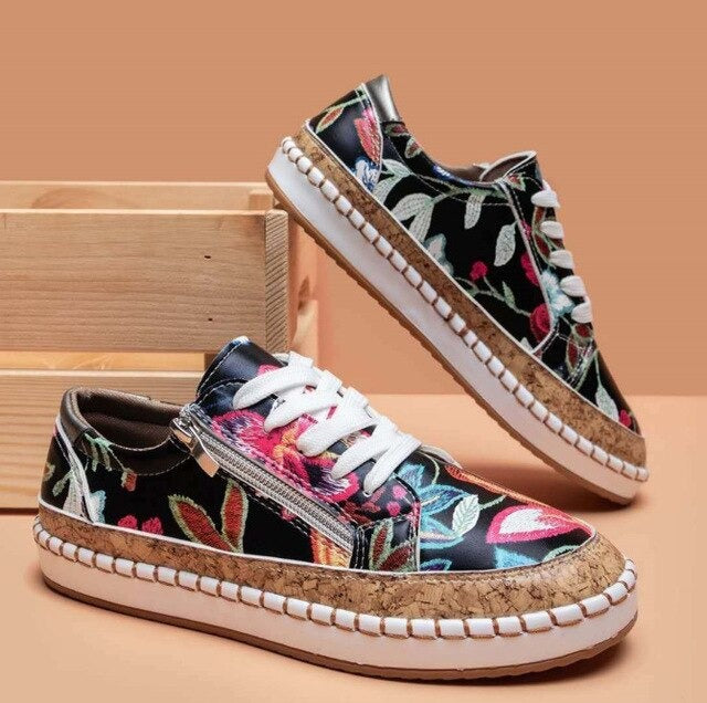 Baskets Femmes Confort Chaussures Floral Décontractées