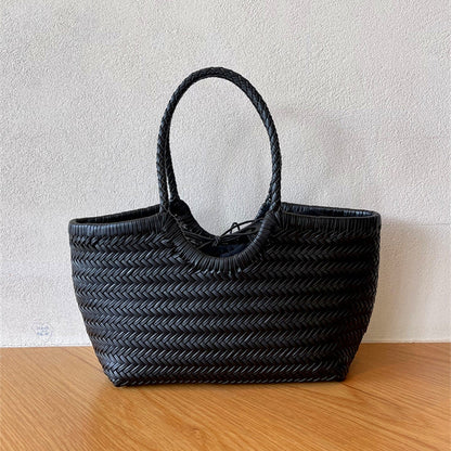 Sac à main en cuir tressé rustique et élégant