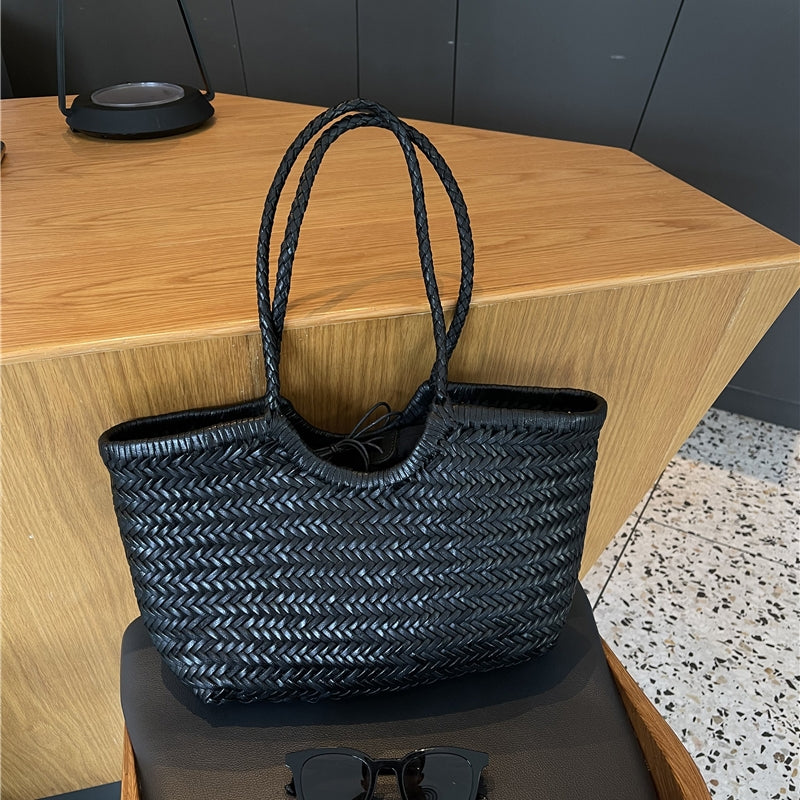 Sac à main en cuir tressé rustique et élégant
