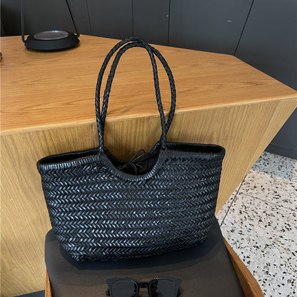 Sac à main en cuir tressé rustique et élégant