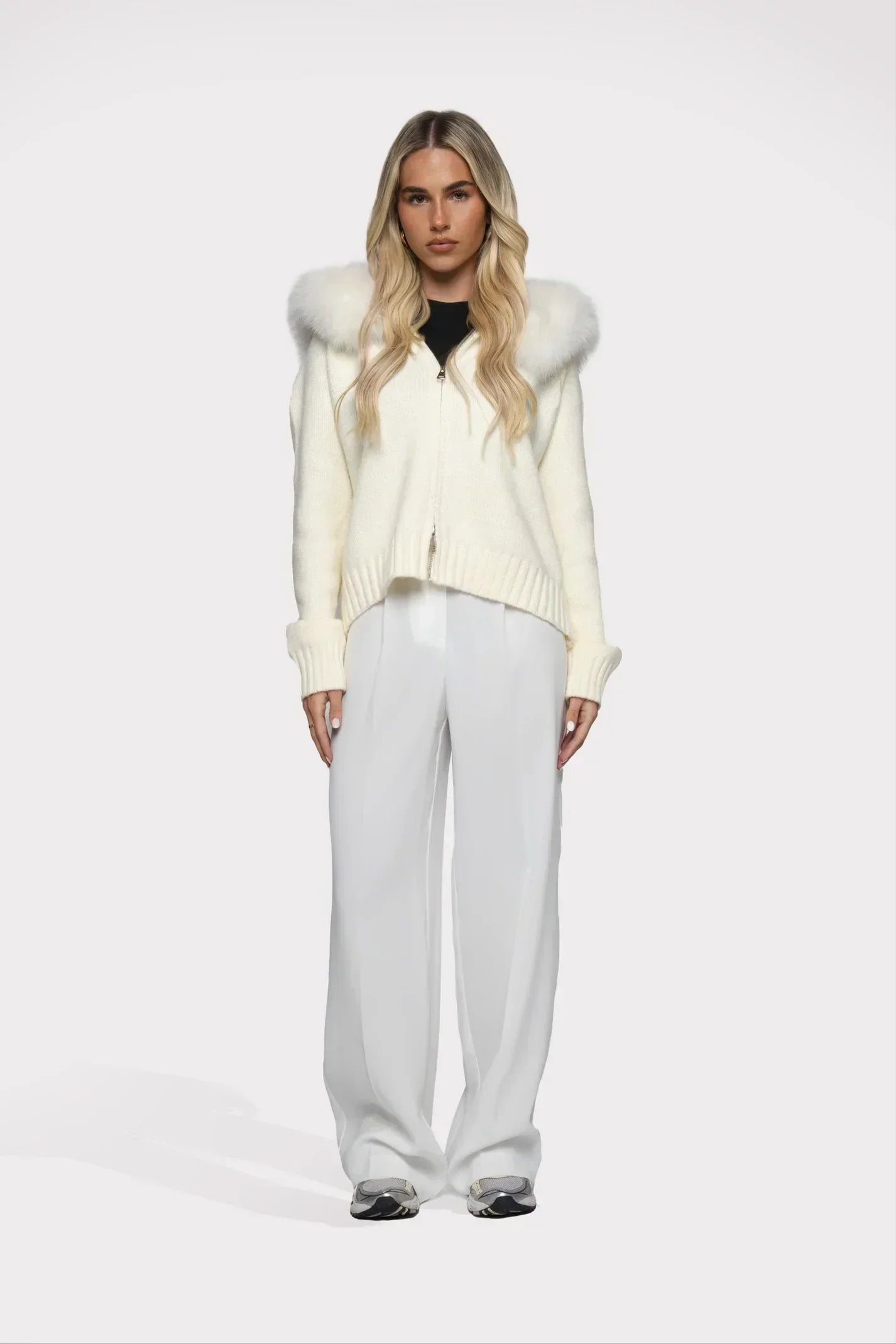 Manteau Femme Hiver Laine Douce à Capuche Fourrée