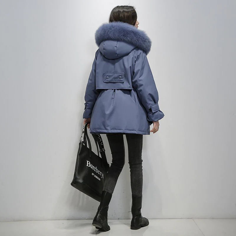 Veste Fourrure Synthétique Élégante avec Capuche et Poches - PanierRoyale