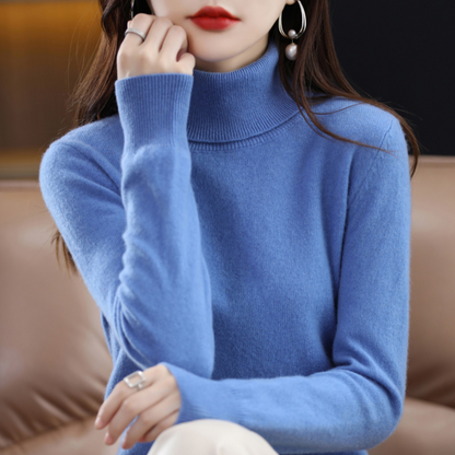 Pull Femme Cachemire Doux et Léger Col Roulé