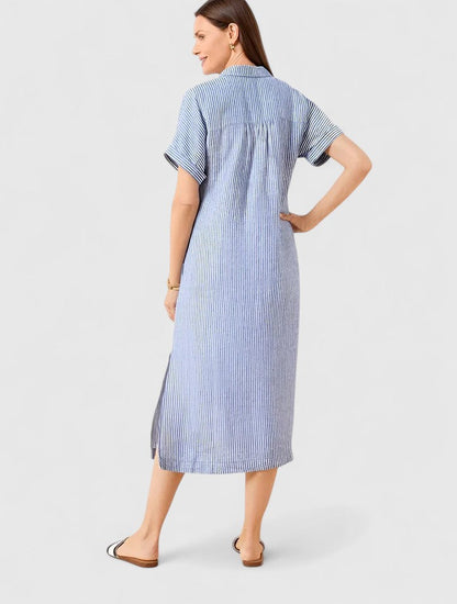 Robe striée femme décontractée pour été