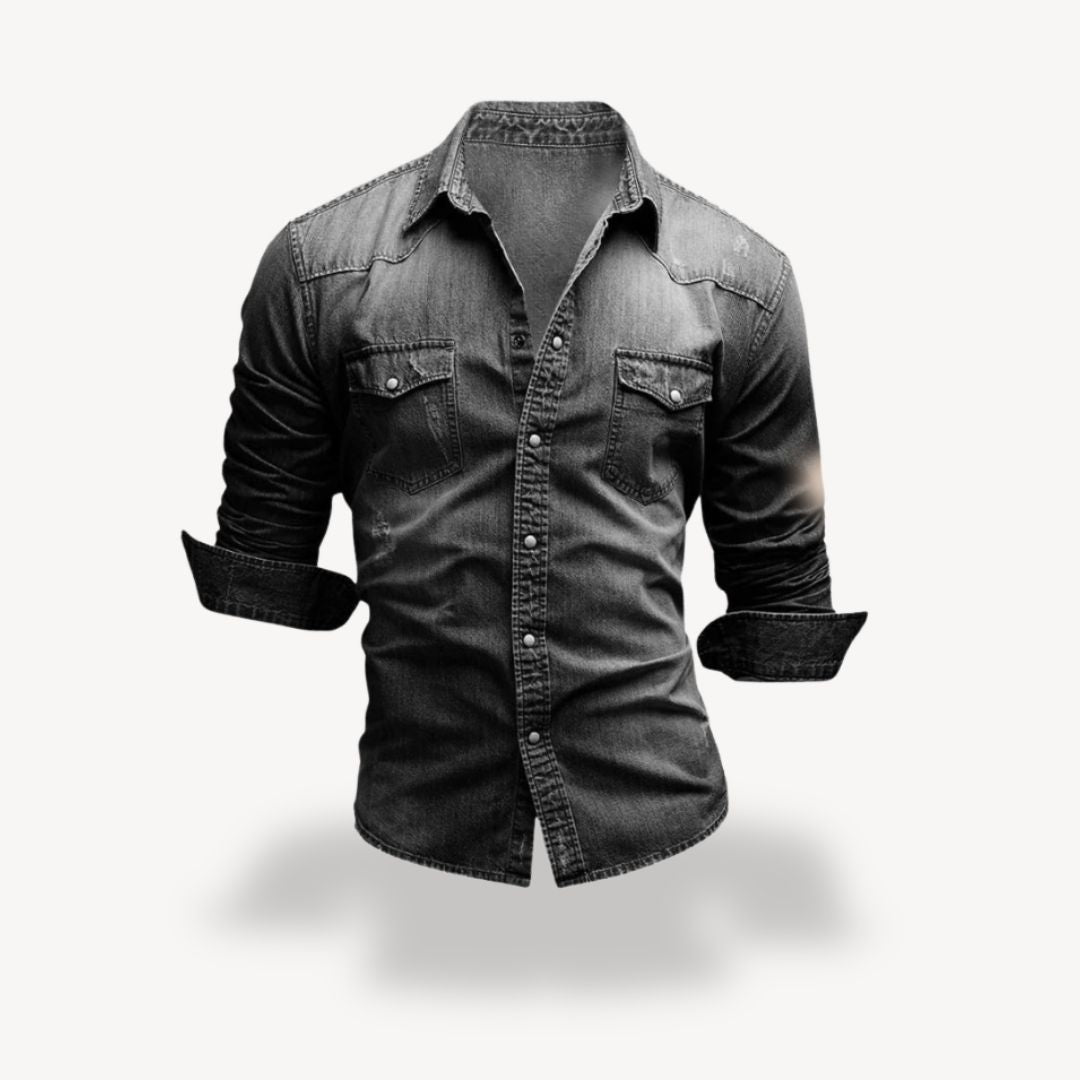 Chemise denim homme Manches longues Style Western