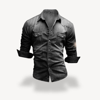 Chemise denim homme Manches longues Style Western