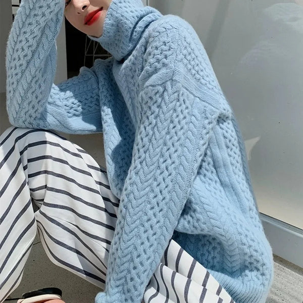 Pull Tricot Ciel Décontracté pour Femme - PanierRoyale