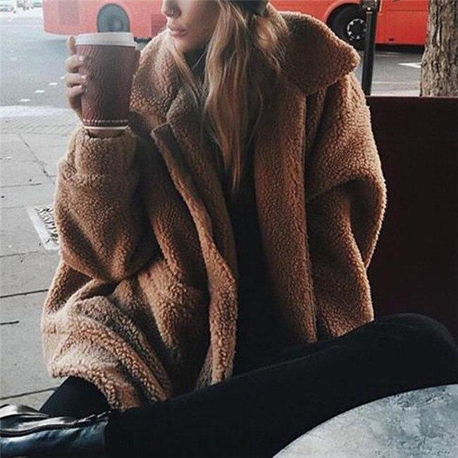 Veste Hiver Femme Élégante et Chaude avec Poches