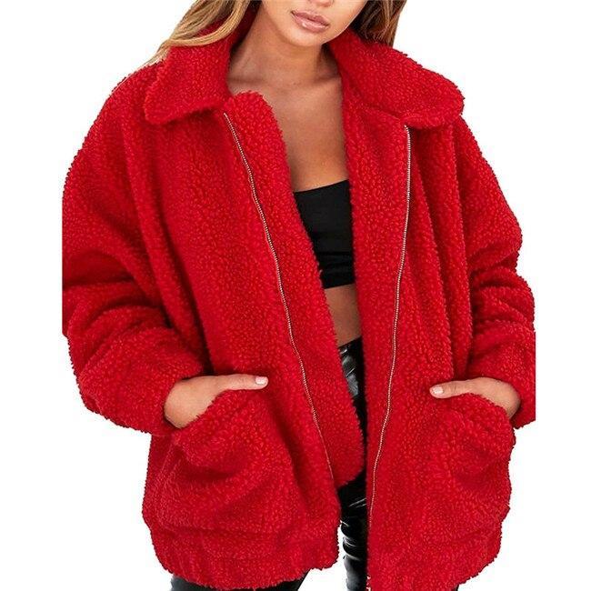 Veste Hiver Femme Élégante et Chaude avec Poches - PanierRoyale