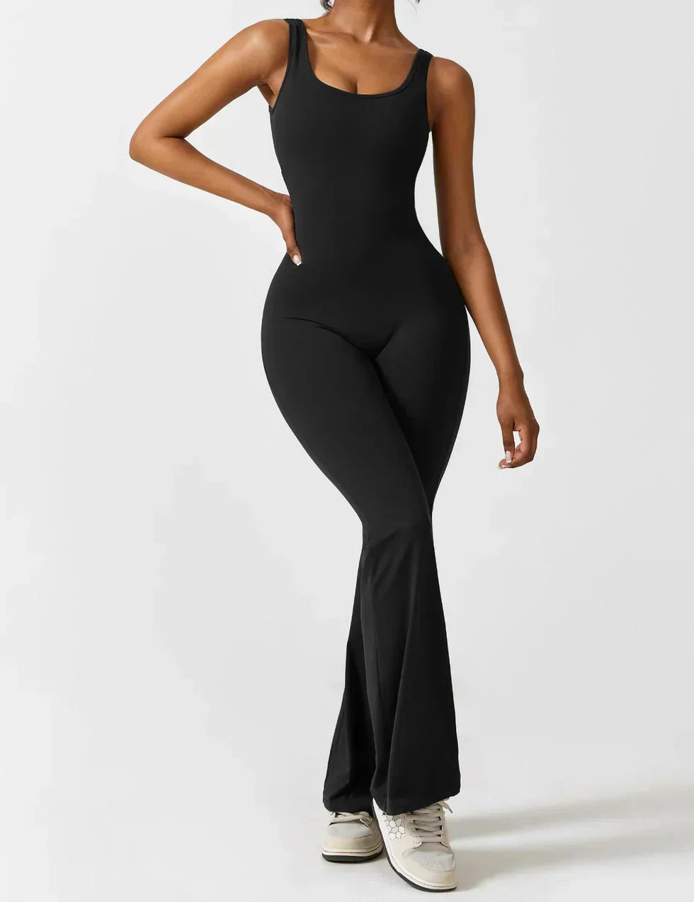 Combinaison Femme Extensible Sculptante Dos Ouvert Coupe Flare