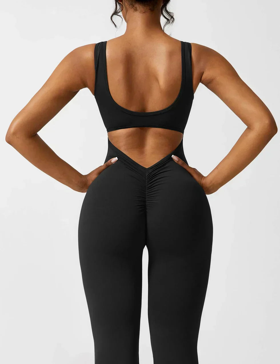 Combinaison Femme Extensible Sculptante Dos Ouvert Coupe Flare