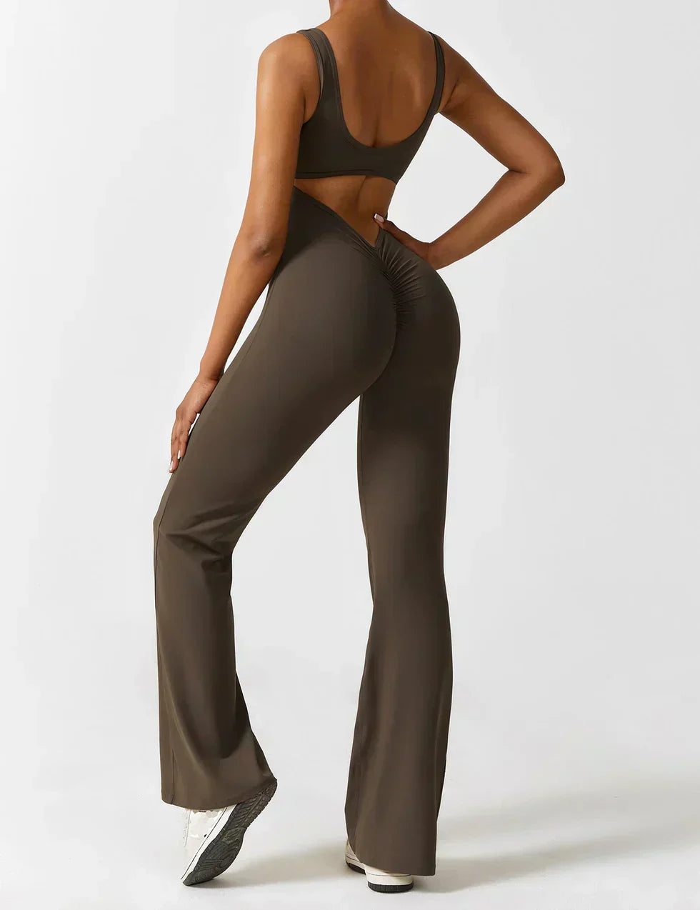 Combinaison Femme Extensible Sculptante Dos Ouvert Coupe Flare