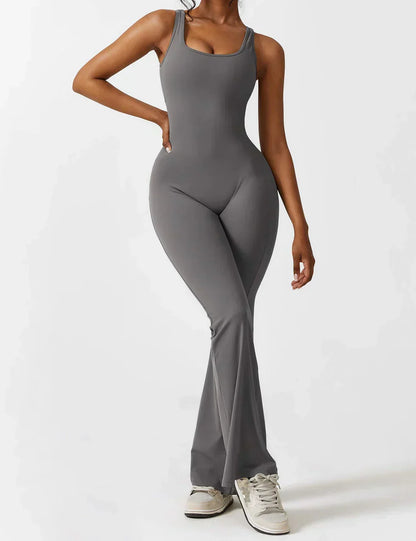 Combinaison Femme Extensible Sculptante Dos Ouvert Coupe Flare