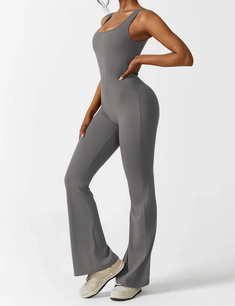 Combinaison Femme Extensible Sculptante Dos Ouvert Coupe Flare