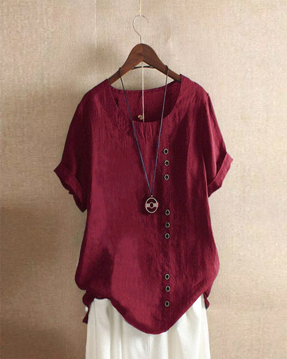 Blouse Femme Décontractée à Manches Courtes