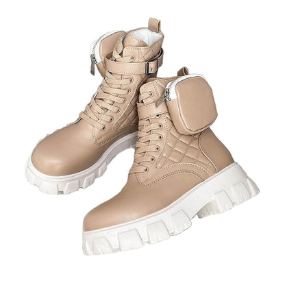 Bottes Femme Talon Plat Automne Hiver - PanierRoyale