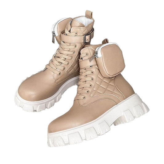Bottes Femme Talon Plat Automne Hiver - PanierRoyale