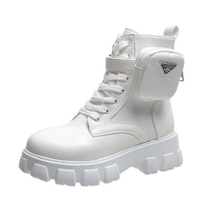 Bottes Femme Talon Plat Automne Hiver