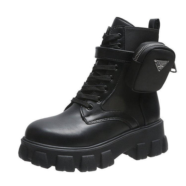Bottes Femme Talon Plat Automne Hiver