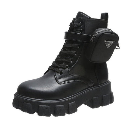 Bottes Femme Talon Plat Automne Hiver
