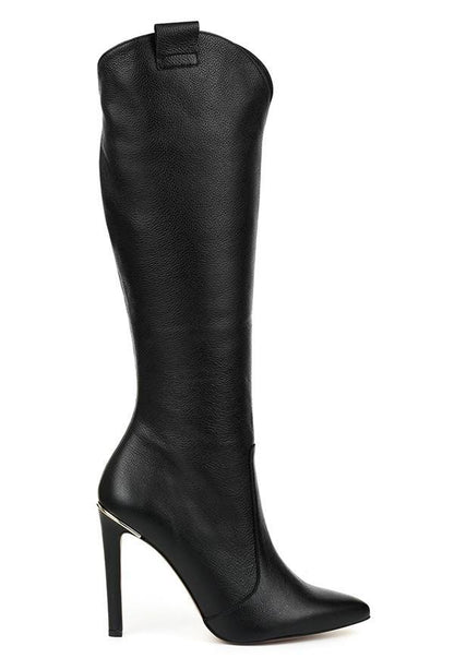 Bottines Femmes Talon Haut en Cuir Souple Élégantes