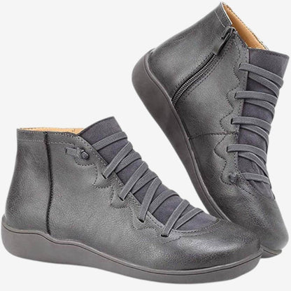 Bottines Femme à Lacets et Fermeture Éclair Haut de Gamme