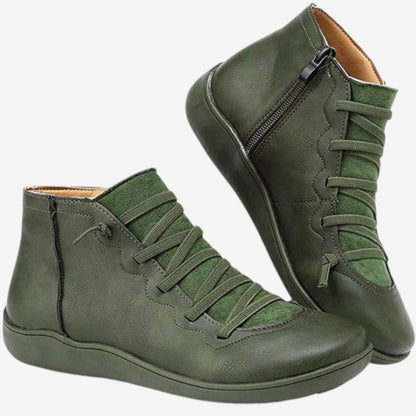 Bottines Femme à Lacets et Fermeture Éclair Haut de Gamme