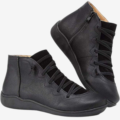 Bottines Femme à Lacets et Fermeture Éclair Haut de Gamme - PanierRoyale