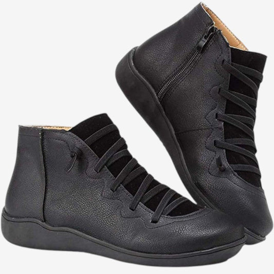 Bottines Femme à Lacets et Fermeture Éclair Haut de Gamme - PanierRoyale