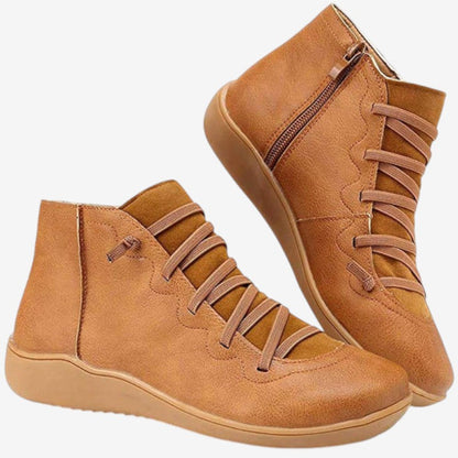 Bottines Femme à Lacets et Fermeture Éclair Haut de Gamme