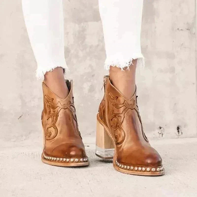 Bottines Femme Chic à Talon Haut avec Fermeture Éclair pour Hiver